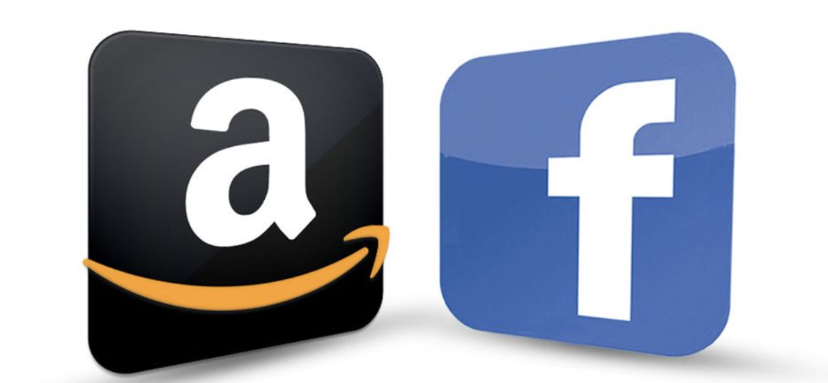 An image of the Facebook and Amazon logo side by side