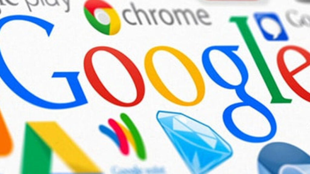 The Google Chrome logo with a mix of Google branded colors and shapes 