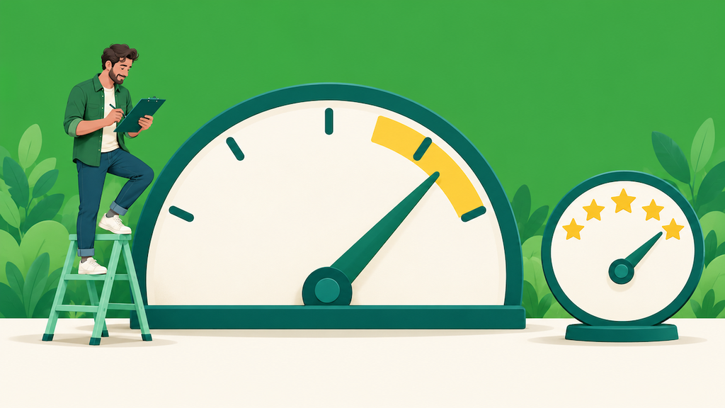 A gauge representing TikTok Shop's Account Health Rating thresholds next to a smaller Shop Performance Score dial
