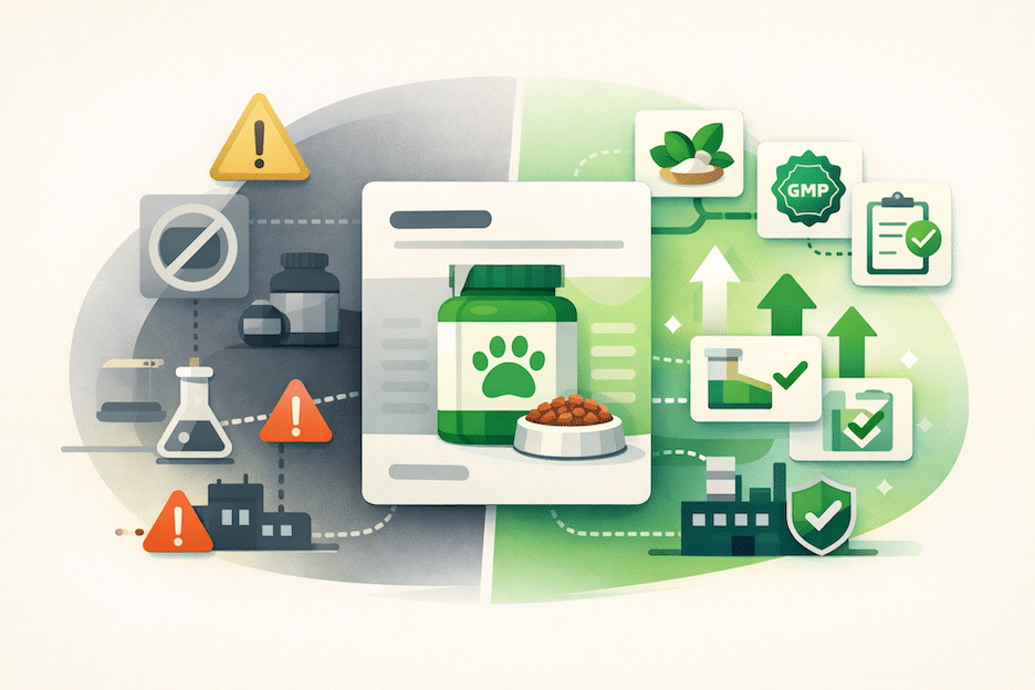 Product listing split between restricted claims and compliant optimization pathways representing conversion strategy under Amazon policy