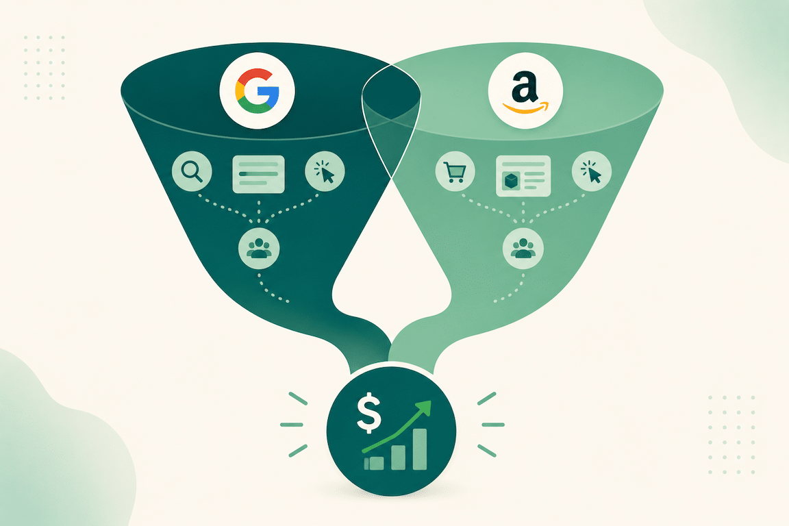 Google Ads and Amazon advertising working together as an external traffic strategy