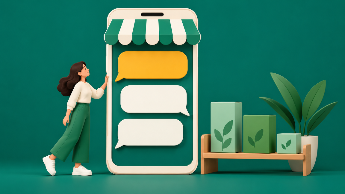 A shopper in a multi-turn conversation that leads to a brand's products, illustrating Amazon Branded Conversations